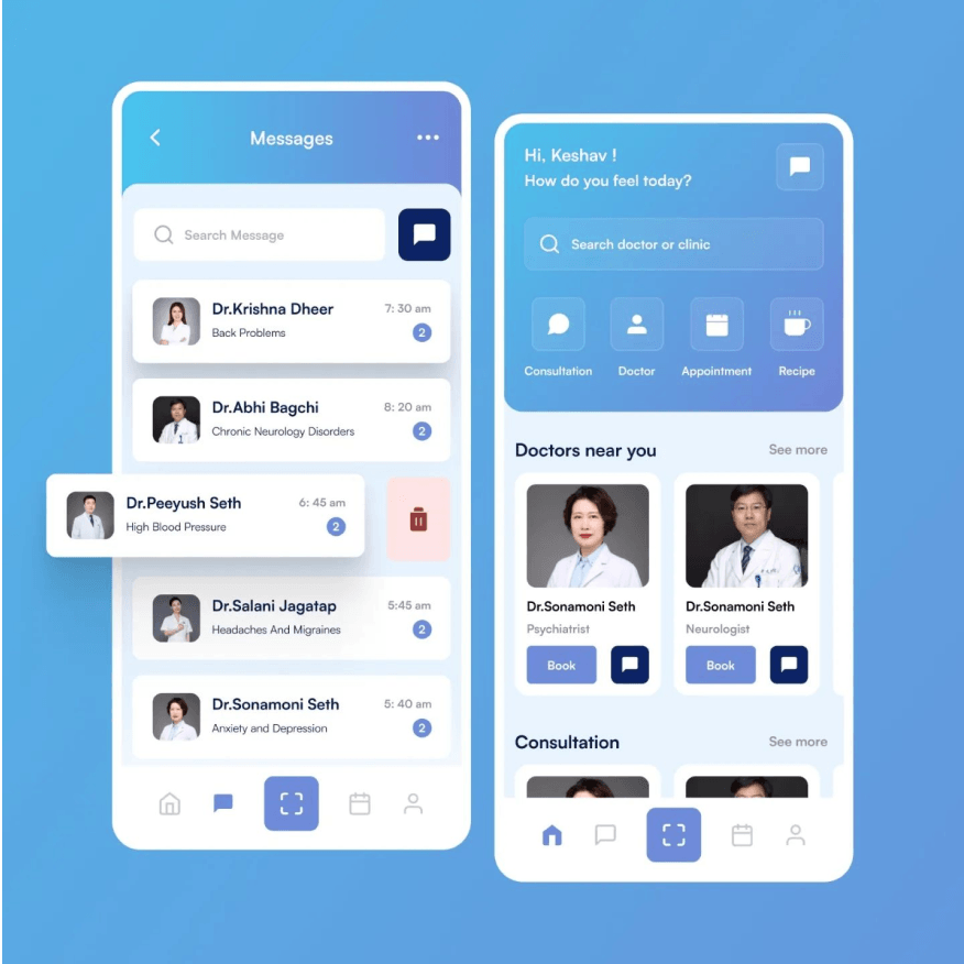 Doctor Appointment App Mobile app UI design for a HealthTech App